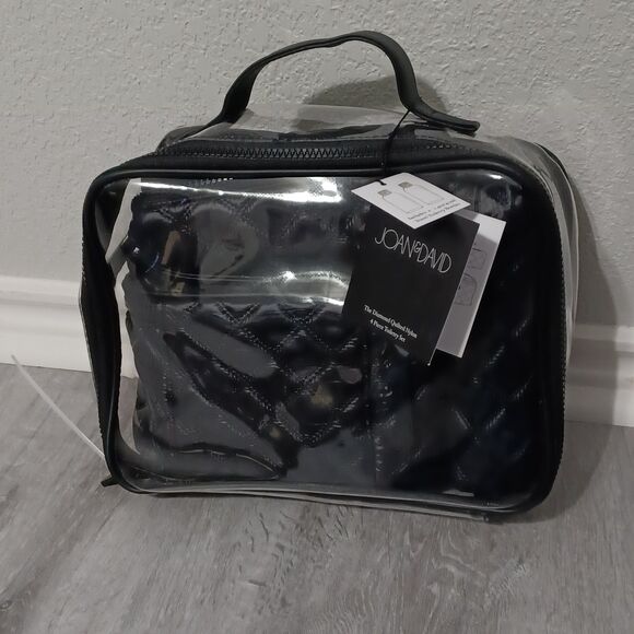 Joan & David Handbags - NWT JOAN & DAVID Black Diamond Quilted Nylon Toiletry Set